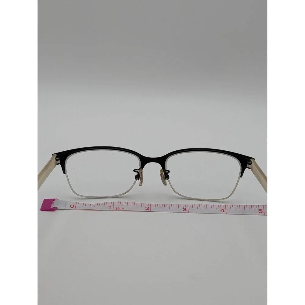 Coach HC5047 Evie Eyeglass Frames Only Satin Black Cream Semi-Rimless Women